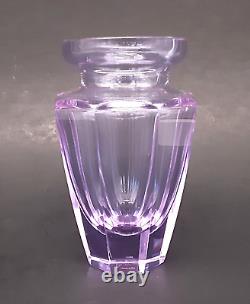 MOSER Signed Bohemian Art Glass Cut Crystal Alexandrite ETERNITY 4.75 Vase