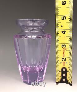 MOSER Signed Bohemian Art Glass Cut Crystal Alexandrite ETERNITY 4.75 Vase