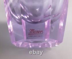 MOSER Signed Bohemian Art Glass Cut Crystal Alexandrite ETERNITY 4.75 Vase