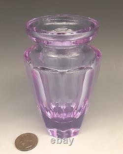 MOSER Signed Bohemian Art Glass Cut Crystal Alexandrite ETERNITY 4.75 Vase