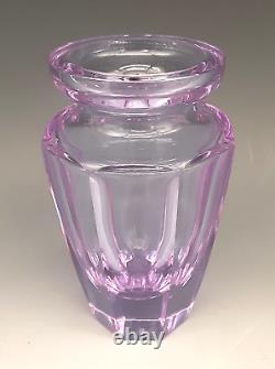 MOSER Signed Bohemian Art Glass Cut Crystal Alexandrite ETERNITY 4.75 Vase