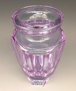 MOSER Signed Bohemian Art Glass Cut Crystal Alexandrite ETERNITY 4.75 Vase