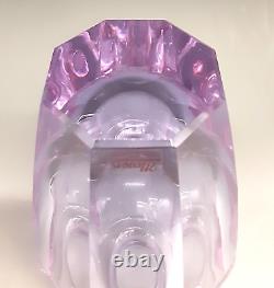 MOSER Signed Bohemian Art Glass Cut Crystal Alexandrite ETERNITY 4.75 Vase