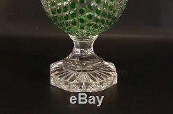 Magda Nemeth Design Cut to Clear Crystal Green Vase