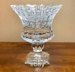 Magnificent Bohemian Czech Hand Cut Crystal Queen Lace 10 1/2 Ice Bucket / Vase