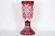 Majestical 24.8 Cristal De Paris Glass Crystal Ruby Red Cut Vase With Base