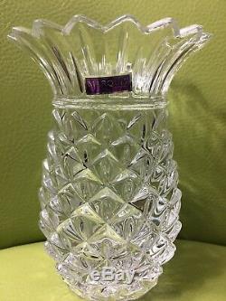 Marquis by Waterford 6.25 Wedge Cut Crystal Pineapple Vase Etched New