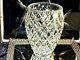 Massive Xlarge Hand Cut'diamond' Crystal Vase Bohemia 3.2 Kg C 1960's