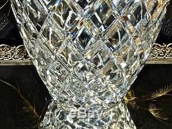 Massive Xlarge Hand Cut'diamond' Crystal Vase Bohemia 3.2 KG C 1960's