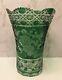 Meissen Germany Emerald Green Cut To Clear Crystal Vase Flower Of London 10