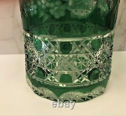 Meissen Germany Emerald Green Cut to Clear Crystal Vase Flower of London 10