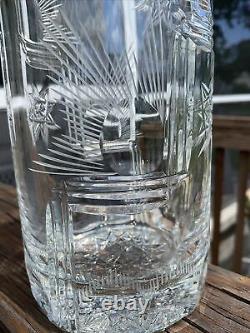 Mid Century Modern Crystal VaseAbstract DesignEUC9 3/4