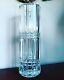 Mid Century Modern Heavy Vertical Cut Crystal Vase 11.5 Hollywood Regency