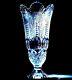 Monumental 16 Lead Crystal Fan Cut Saw Tooth Pedestal Vase, Extraordinary
