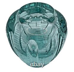 Moser Crystal Art Glass Etched Cut 3.5 Beryl Vase