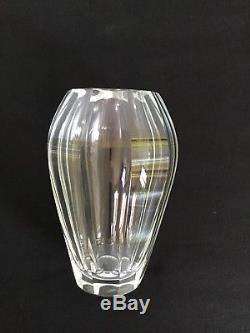 Moser Cut Crystal Vase Marked