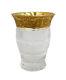 Moser Czech Cut Crystal Vase In Gold Splendid Signed