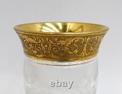 Moser Czech Cut Crystal Vase in Gold Splendid Signed