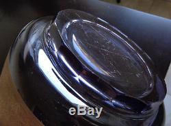 Moser Karlsbad Amethyst Art Glass Bowl Vase Greek Warriors Frieze Cut Crystal
