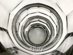 Moser Octagon Vase 1930s Josef Hoffmann Cut Panel Gray Crystal 7-3/4 in