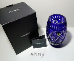 NEW Waterford Crystal Cased Cut to Clear COBALT BLUE Vase 8 New in Box