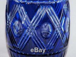 NIBWT Waterford Crystal Cobalt Blue Cased Cut to Clear 8 Vase