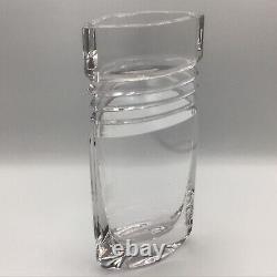 Nachtmann Vase 11 Clear Cut Crystal Modern Style Engraved Signature on bottom