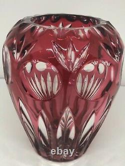 Nachtmann Vase Ball Vase Flower Vase Lead Cristal Red