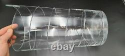 Nice Very large Hand made cut crystal spiral vase 16 tall Signed