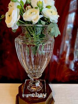 Old Val St Lambert Cut Glass Crystal Vase Urn