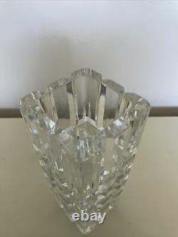 Orrefors Heavy Cut Crystal Vase Tullgarn Pattern Palmqvist Sleek Modern Design
