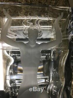 Orrefors Vicke Lindstrand Female Nude Aphrodite Cut Crystal Glass Vase, Signed
