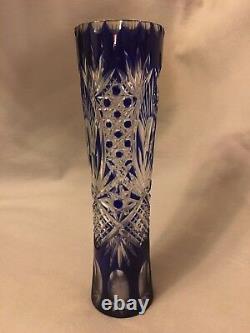 Outstanding Antique American Brilliant Cut Amethyst Lead Crystal Vase 12.5