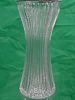 Outstanding Antique American Sterling Silver & Cut Crystal Flower Vase Glass Abp