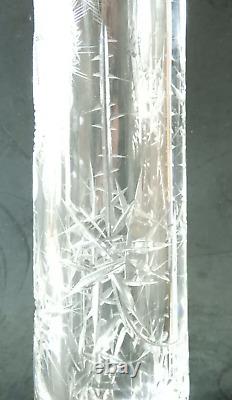 Outstanding Josef Svarc Glassworks Cut Glass Thistle Vase 12 Tall