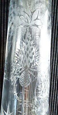 Outstanding Josef Svarc Glassworks Cut Glass Thistle Vase 12 Tall