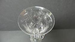 PAIRPOINT ENGRAVED CRYSTAL 11.75 CHALICE VASE, CONTROLLED BUBBLE BASE, c. 1930