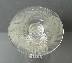 PAIRPOINT ENGRAVED CRYSTAL 11.75 CHALICE VASE, CONTROLLED BUBBLE BASE, c. 1930