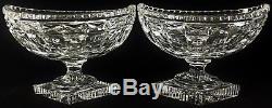 PAIR Antique 19th C FRENCH Baccarat Quality CUT CRYSTAL Coupe Vase CENTERPIECE