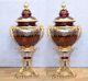 Pair Large Russian Cut Glass Urns Vases Stands Imperial Crystal