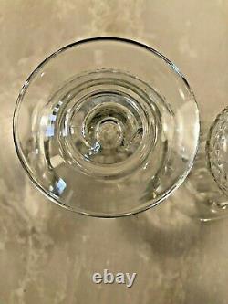 Pair Vintage Hand Cut Crystal Urn Shaped Vases 5-3/4