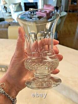 Pair Vintage Hand Cut Crystal Urn Shaped Vases 5-3/4