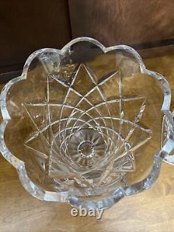 Pair of Vintage Waterford Lead Crystal Cut Vases 10 Tall Gorgeous Signed