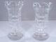 Pair Of William Yeoward Crystal Cut Glass Castle Turret Candle Holders Vases
