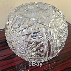 Pairpoint Nevada Rose Globe Vase American Brilliant Cut Glass Crystal