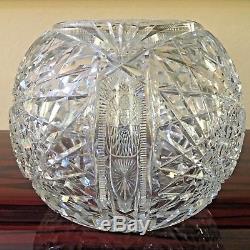 Pairpoint Nevada Rose Globe Vase American Brilliant Cut Glass Crystal