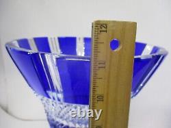 Polonia Cobalt Blue Cut To Clear Crystal Large Vase