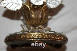 Pr Of Cut Crystal Vase Full Of Flowers French Artdeco Maison Bagues Table Lamps