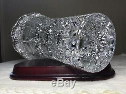 Queen Annes Lace Hand Cut Bohemia Lead Crystal Vase Made In Czechoslavakia Mint