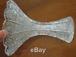 Queen Lace Bohemian Cut Crystal Flared Vase Centerpiece Czech Republic 6